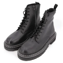 Best Bottines cuir grainé reine avec lacets Femme Femme Boots, Bottines