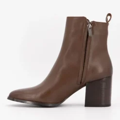 Clearance Bottines cuir lisse à talons carrés Femme Femme Boots, Bottines