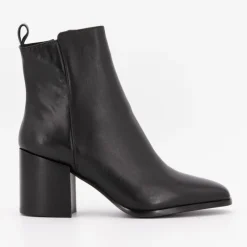 Bottines cuir lisse à talons carrés Femme Femme Boots, Bottines