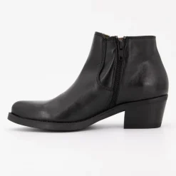 Best Bottines cuir lisse avec empiècement métalissé Femme Femme Boots, Bottines