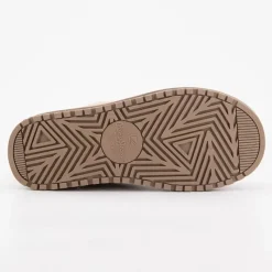 Outlet Bottines cuir taupe avec effet moutonné coloré Enfant Enfant Chaussures Fille