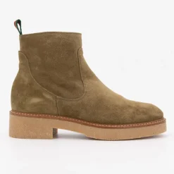 Online Bottines daim olive semelle gomme Femme Femme Boots, Bottines