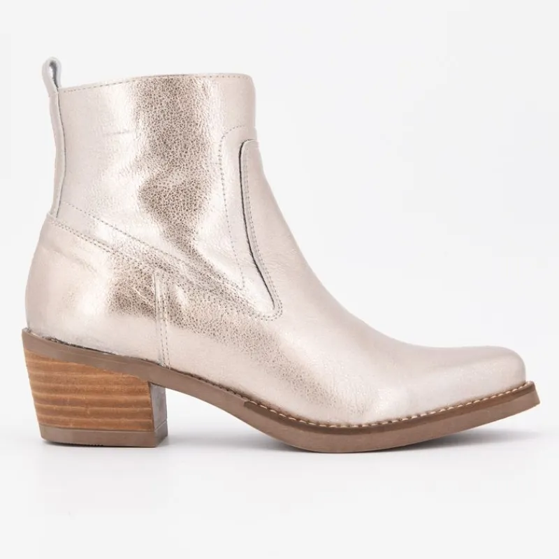 Online Bottines elista cuir rose gold Femme Femme Boots, Bottines