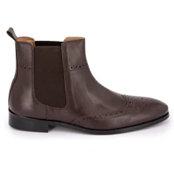 Bottines en cuir chelsea avec élastique Homme Homme Boots, Bottines