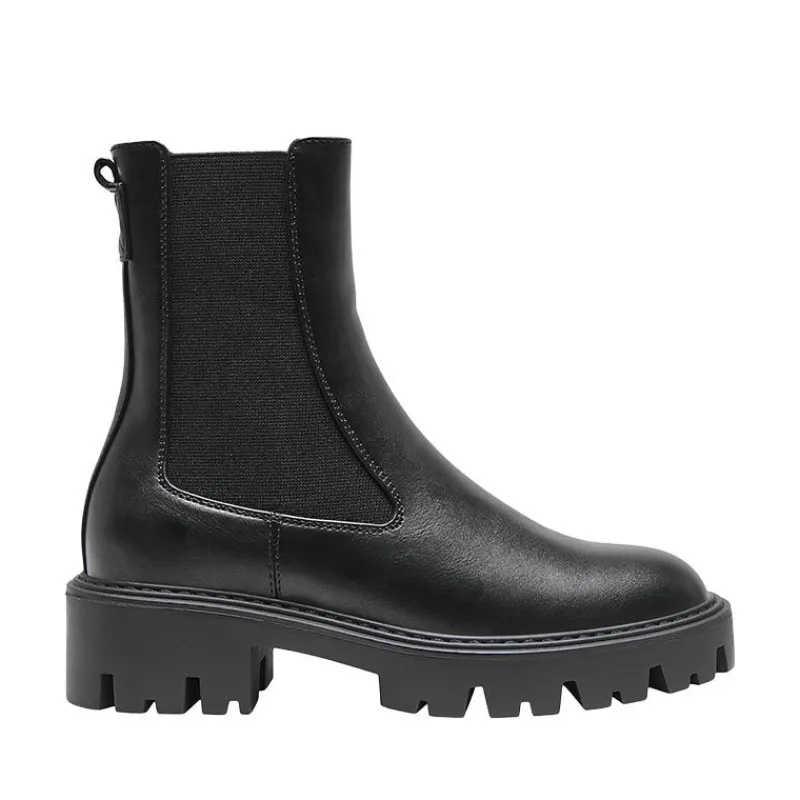 Best Bottines élastique en similicuir semelle crantée femme Femme Boots, Bottines