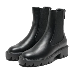 Best Bottines élastique en similicuir semelle crantée femme Femme Boots, Bottines