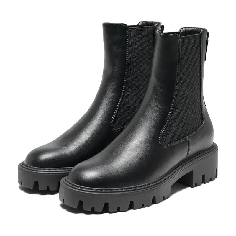 Best Bottines élastique en similicuir semelle crantée femme Femme Boots, Bottines