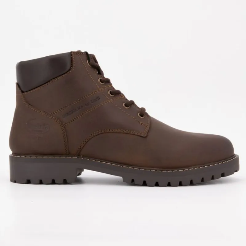 Outlet Bottines marron foncé à lacets noires semelle noire Homme Homme Boots, Bottines