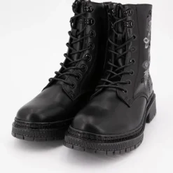 Best Bottines es broderie fleurs à lacets Femme Femme Boots, Bottines