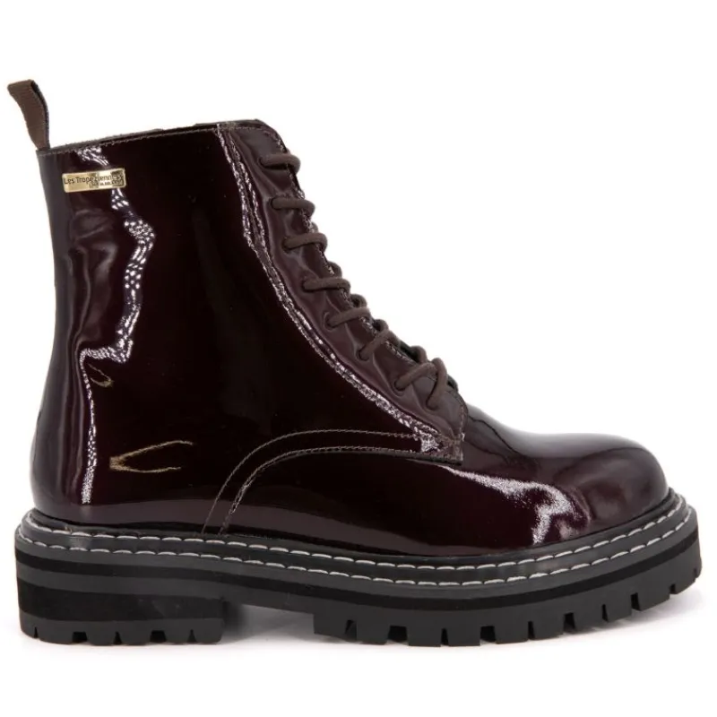 Hot Bottines vernis cuir Reine Femme Femme Boots, Bottines