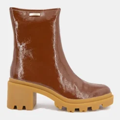 New Bottines vernis Delizia talons crantés Femme Femme Boots, Bottines