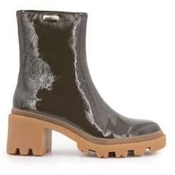 New Bottines vernis Delizia talons crantés Femme Femme Boots, Bottines