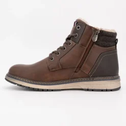 Outlet Bottines zippées intérieur moutonné à lacets semelle écru Homme Homme Boots, Bottines