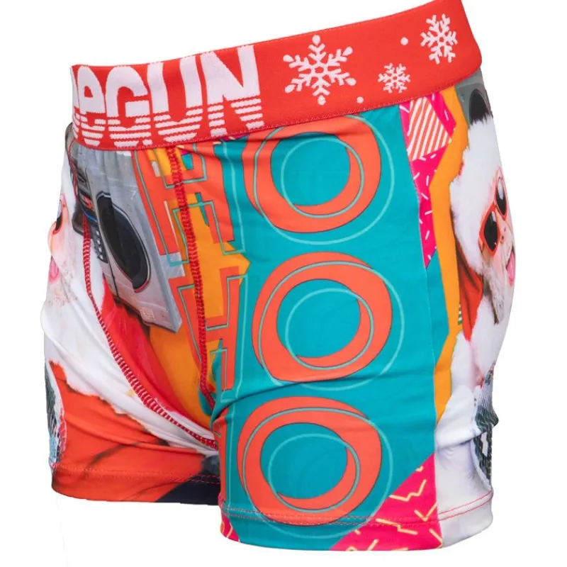 Hot Boxer microfibre stretch imprimé Père Noël avec radio coffret canette Enfant Enfant Caleçon, Boxer