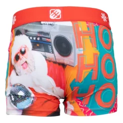 Hot Boxer microfibre stretch imprimé Père Noël avec radio coffret canette Enfant Enfant Caleçon, Boxer