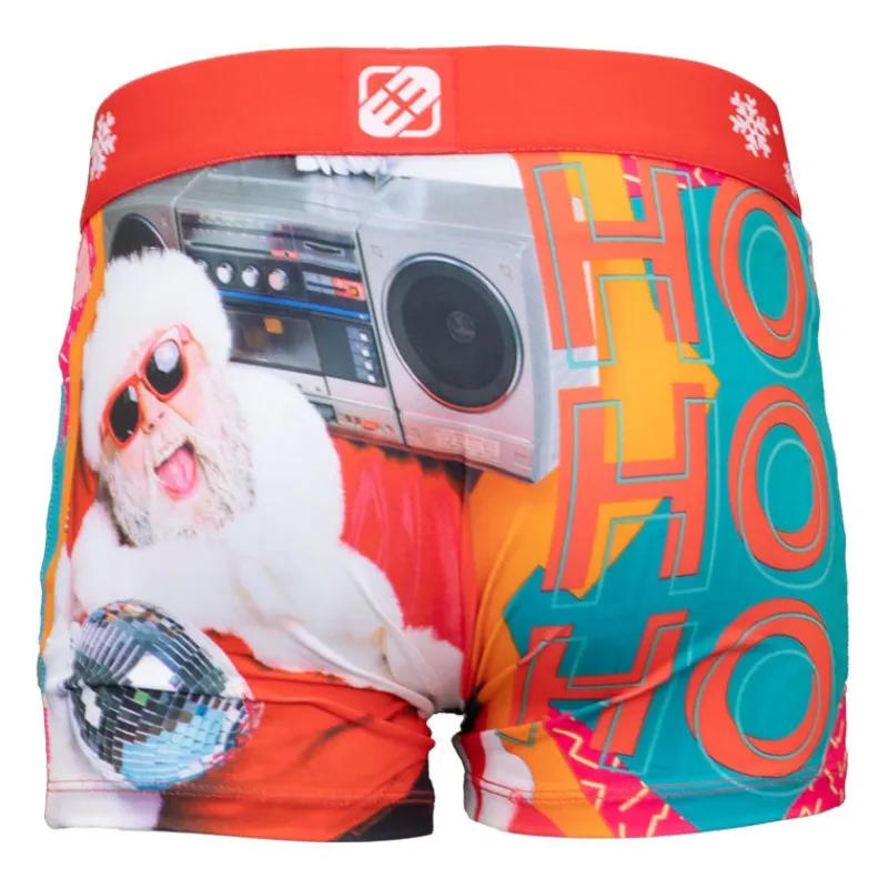 Hot Boxer microfibre stretch imprimé Père Noël avec radio coffret canette Enfant Enfant Caleçon, Boxer