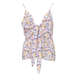 Best Caraco bretelles beau motif imprimé décolleté noeud Femme Femme Haut, Chemise