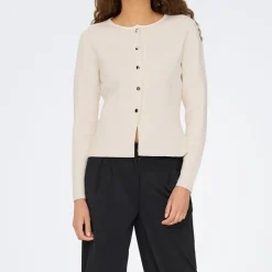 Cardigan maille fine col rond prime life boutons dorés Femme Femme Pull, Gilet, Sweat