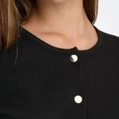 Discount Cardigan maille fine col rond prime life boutons dorés Femme Femme Pull, Gilet, Sweat