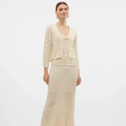 Clearance Cardigan Verena birch brodé à nouer Femme Femme Pull, Gilet, Sweat