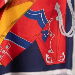 Carré toucher soie imprimé costume d'époque 90x90cm Femme Femme Écharpe, Foulard