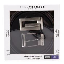 Hot Ceinture croco 2 boucles Homme Homme Ceinture