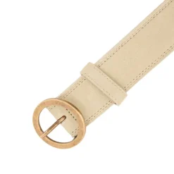 Ceinture cuir de vache daim boucle doré cercle Femme Femme Ceinture