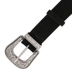 Online Ceinture en cuir western boucle argentée à motifs gravés Femme Femme Ceinture