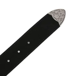 Online Ceinture en cuir western boucle argentée à motifs gravés Femme Femme Ceinture
