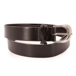 New Ceinture tout cuir boucle argentée Femme Femme Ceinture|Ceinture