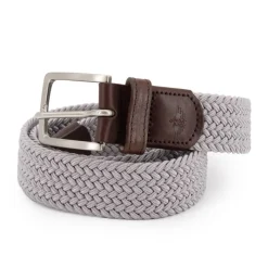 Ceinture tressée cuir avec boucle argenté Homme Homme Ceinture