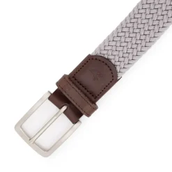 Ceinture tressée cuir avec boucle argenté Homme Homme Ceinture