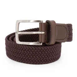 Clearance Ceinture tressée cuir avec boucle argenté Homme Homme Ceinture