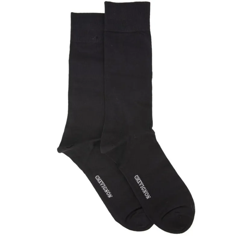 Clearance Chaussette haute unie 100% fil d'Ecosse Edison Homme Homme Chaussettes
