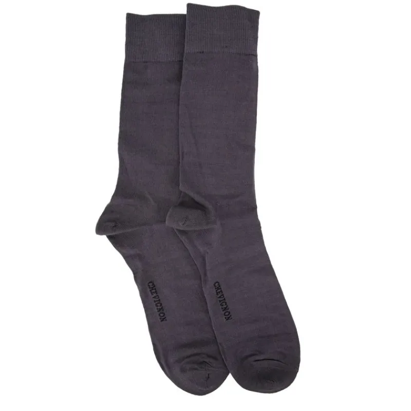 Outlet Chaussette haute unie 100% fil d'Ecosse Edison Homme Homme Chaussettes