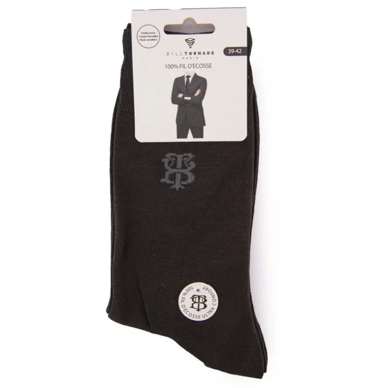 Outlet Chaussettes fil d'ecosse uni à logo Femme Chaussettes|Chaussettes