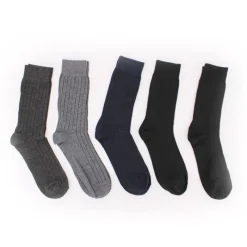 Clearance Chaussettes hautes noires lot de 5 idriss Homme Homme Chaussettes