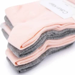 Sale Chaussettes mi-haute liseré blanc logo imprimé lot x4 /gris Femme Femme Chaussettes|Vetements De Sports Femme