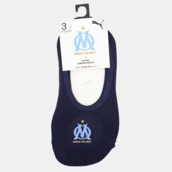 Chaussettes OM uni duo footie x3 navy Enfant Enfant Chaussettes