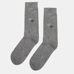 Sale Chaussettes tissu chiné imprimé losanges damiers Homme Homme Chaussettes