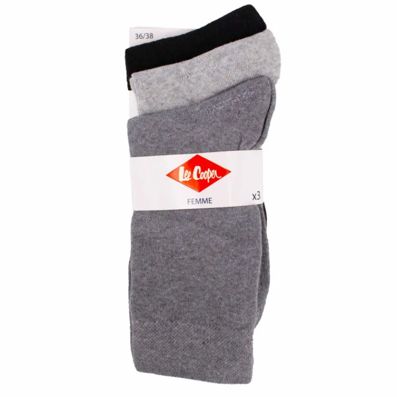 Hot Chaussettes unies lot x3 coton stretch Femme Femme Vetements De Sports Femme|Chaussettes