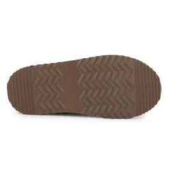 Discount Chaussons en cuir effet daim fourrés liseré cheville Femme Femme Chaussons