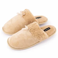 Chaussons fausse fourrure noeud Carmeline Femme Femme Chaussons