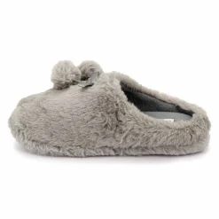 Outlet Chaussons fausse fourrure pompon antidérapant Claire Femme Femme Chaussons