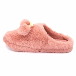 Clearance Chaussons fausse fourrure pompon antidérapant Claire Femme Femme Chaussons