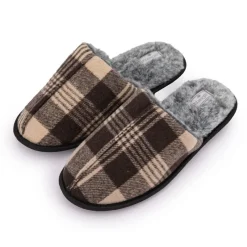 Outlet Chaussons fourrées à carreaux Homme Homme Chaussons