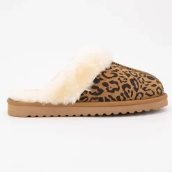 New Chaussons fourrés léopard Femme Femme Chaussons