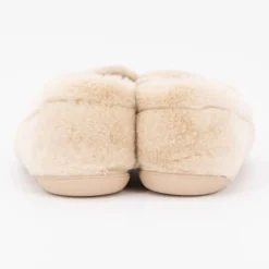 New Chaussons moutonnés couleur unie à enfiler Femme Femme Chaussons