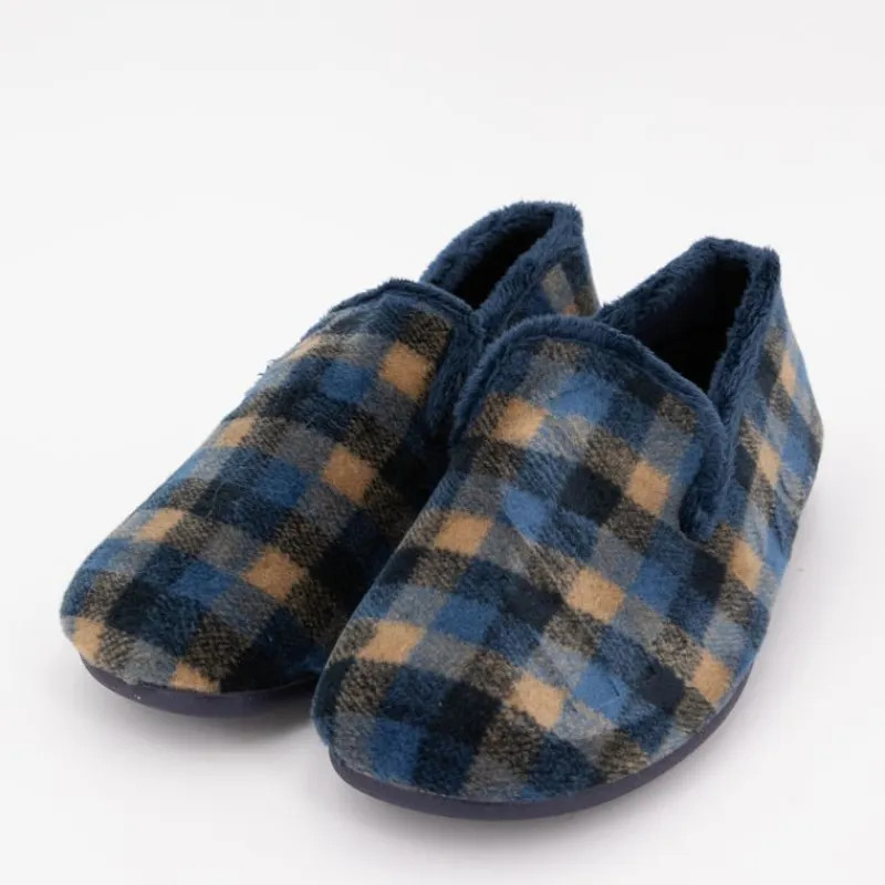 Best Chaussons polaire confort à carreaux dégradés de marron Homme Homme Chaussons