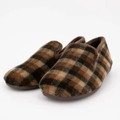 Hot Chaussons polaire confort à carreaux dégradés de Homme Homme Chaussons